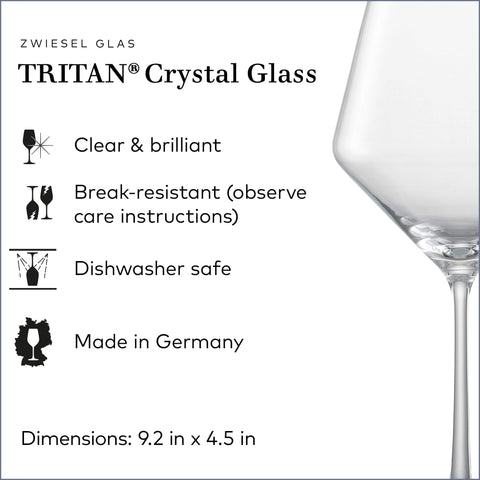 Crístal TRITAN de Zwiesel Glas Pure, copa duradera apta para lavavajillas.