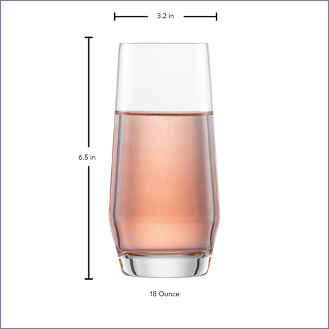 Vaso Zwiesel Glas Pure de 6.5 pulgadas de alto, diseño elegante.