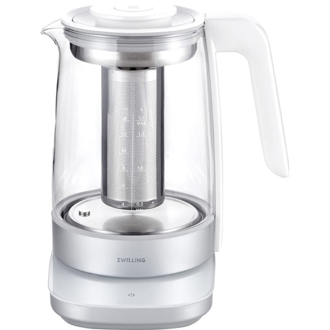 Hervidor ZWILLING Enfinigy con cuerpo de vidrio para ver el nivel de agua con claridad.