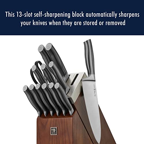 Bloque autoafilante Zwilling Graphite mantiene las hojas listas para usar sin esfuerzo.