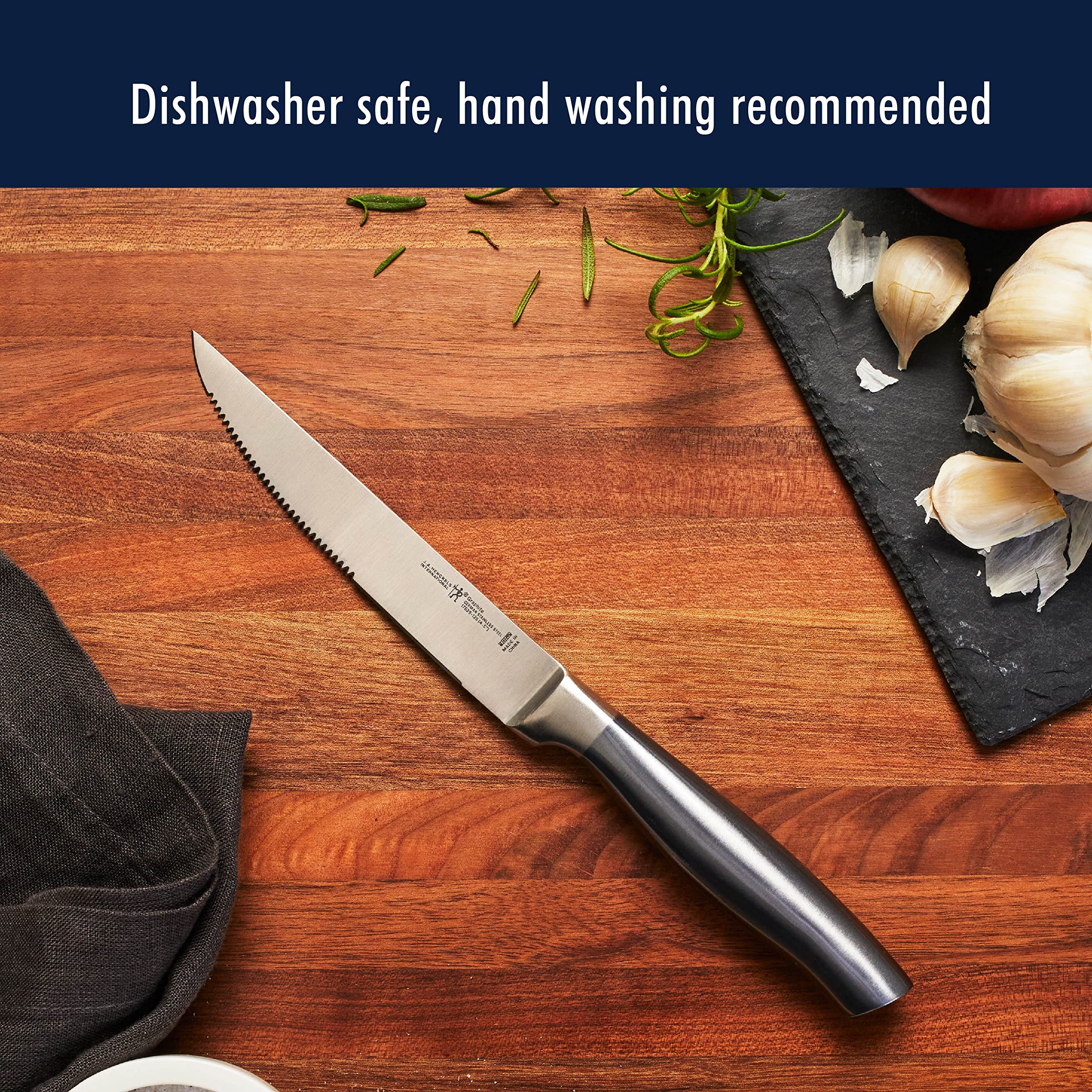 Cuchillos bistec Zwilling Graphite de 4,5 pulgadas para servicio preciso.