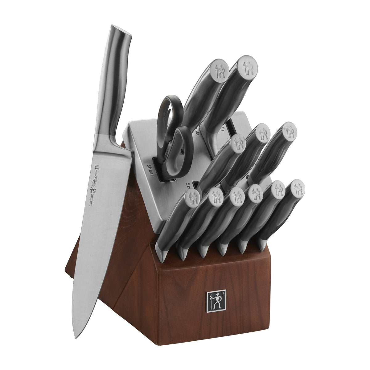 Conjunto Zwilling Graphite de 14 piezas para todo tipo de corte con afilado automático.