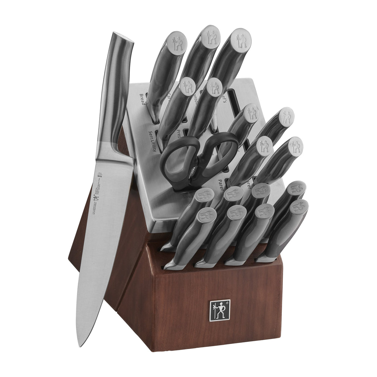 Conjunto Zwilling Henckels Graphite 20 piezas en bloque autoafilante, cocina organizada