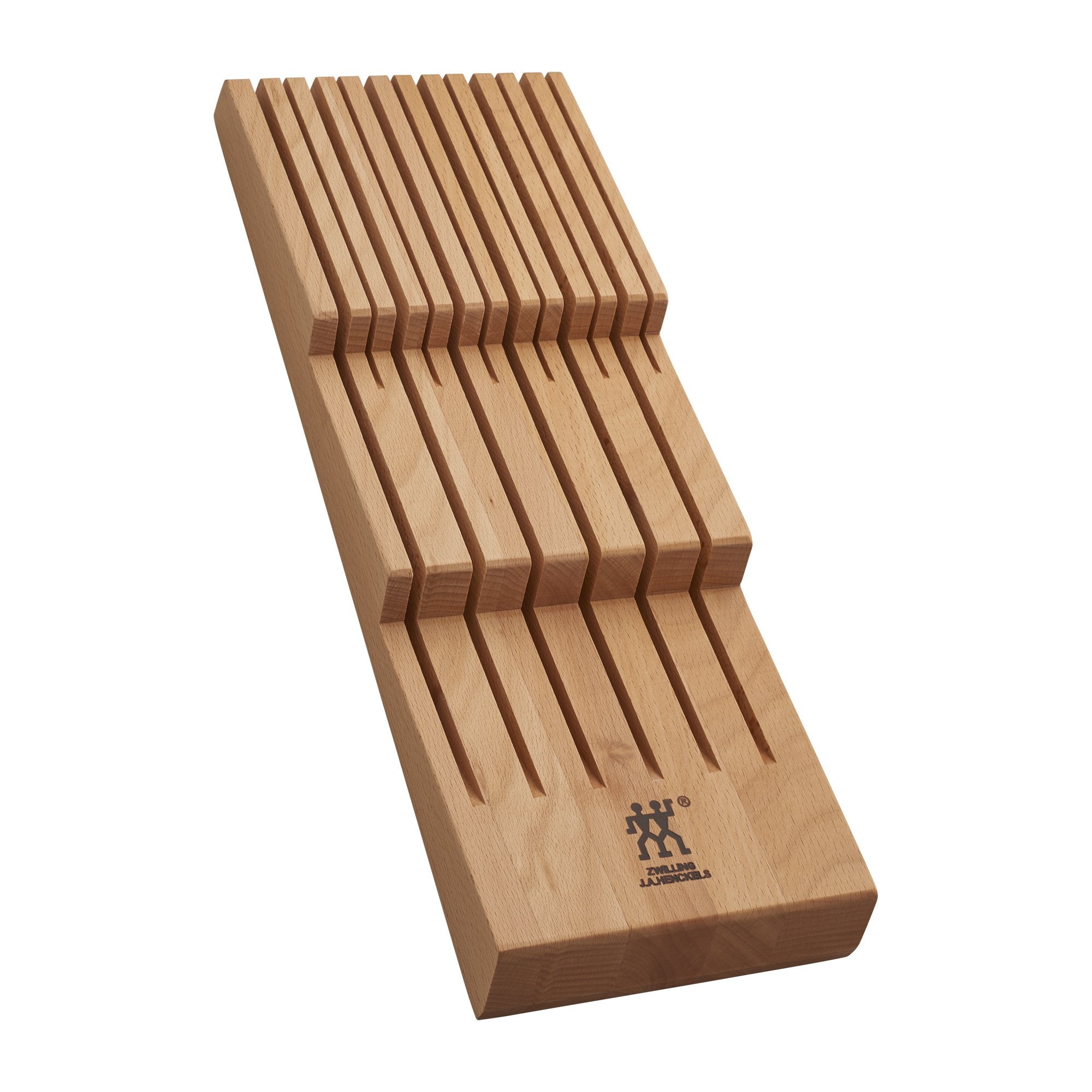 ZWILLING organizador de cuchillos en cajón, frontal, mantiene hojas seguras y al alcance.