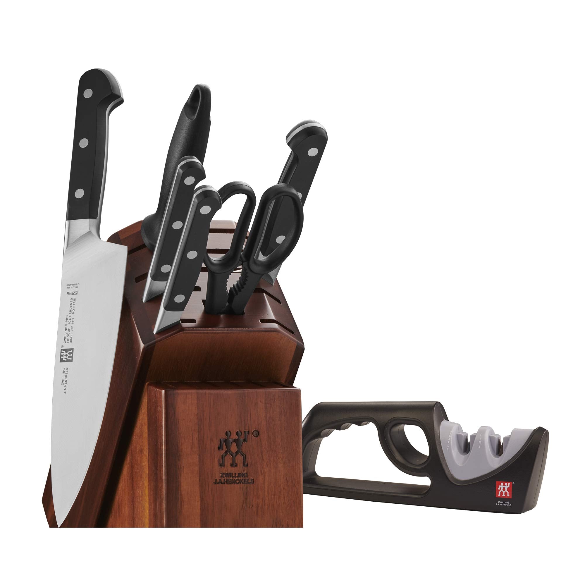 Conjunto Zwilling Pro en bloque de madera para organización de cuchillos en cocina