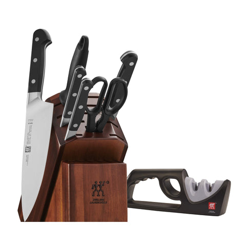 Conjunto Zwilling Pro en bloque de madera para organización de cuchillos en cocina