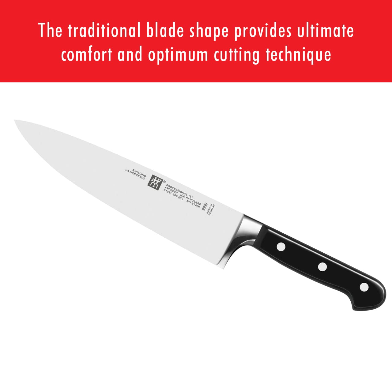 Zwilling Professional S, apto para lavavajillas, lavado a mano recomendado para preservar filo.
