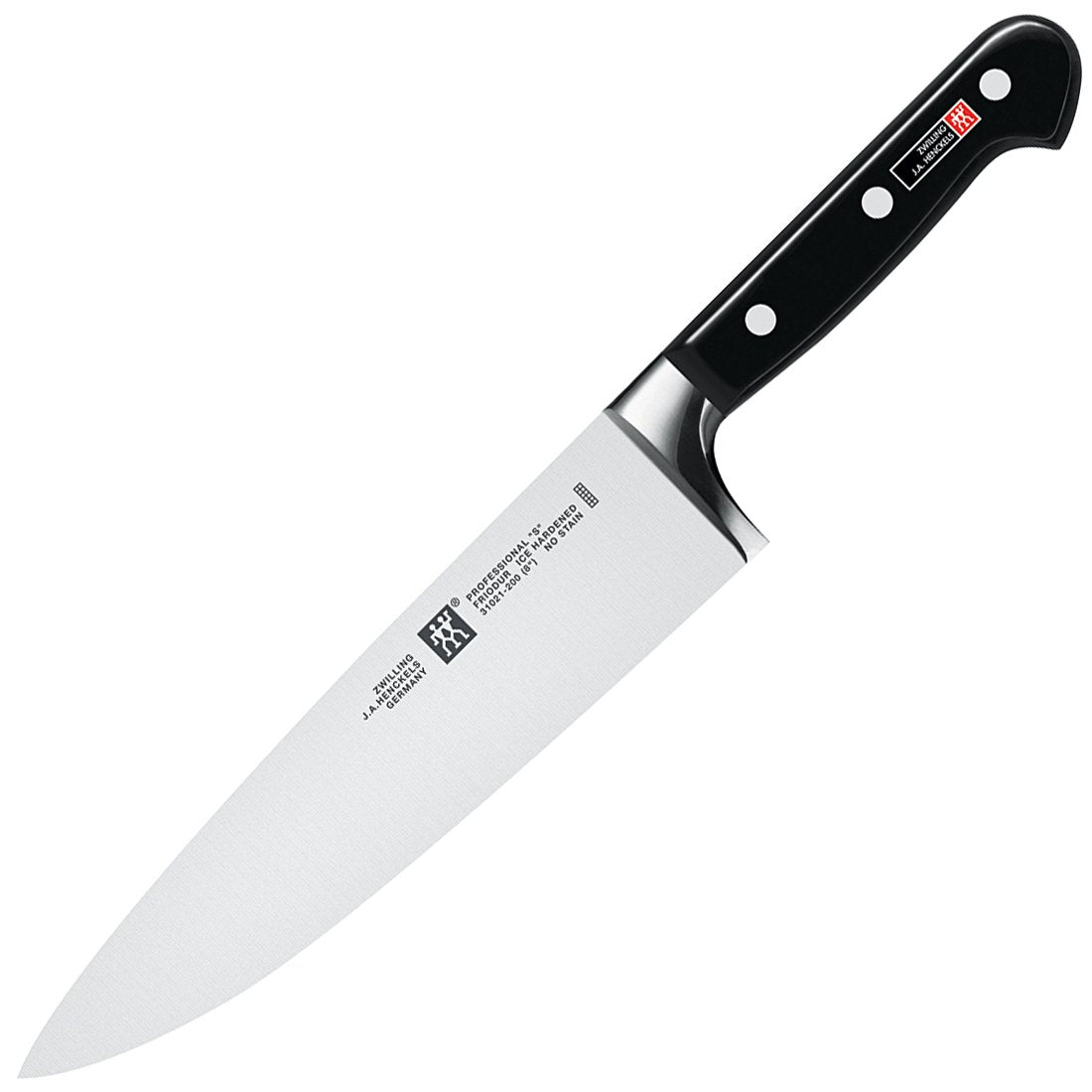 Zwilling Professional S, refuerzo ergonómico, balance y seguridad al cortar.