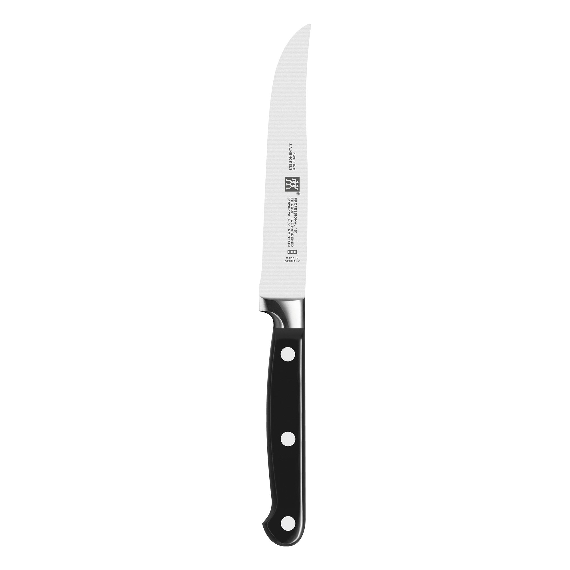 Refuerzo robusto de ZWILLING Profesional S que ofrece equilibrio al cortar.