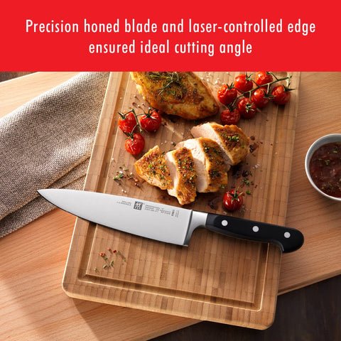 Zwilling Professional S, espiga completa visible, mayor estabilidad en uso prolongado.