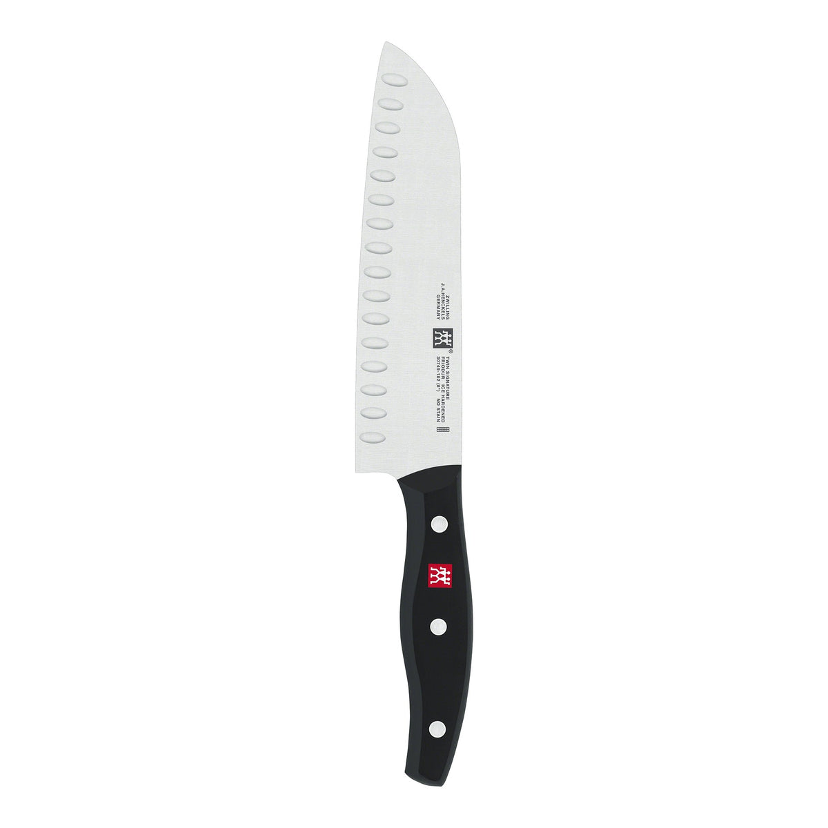 Cuchillo ZWILLING Twin Signature Santoku 7 pulgadas, hoja de una pieza para cortes precisos.