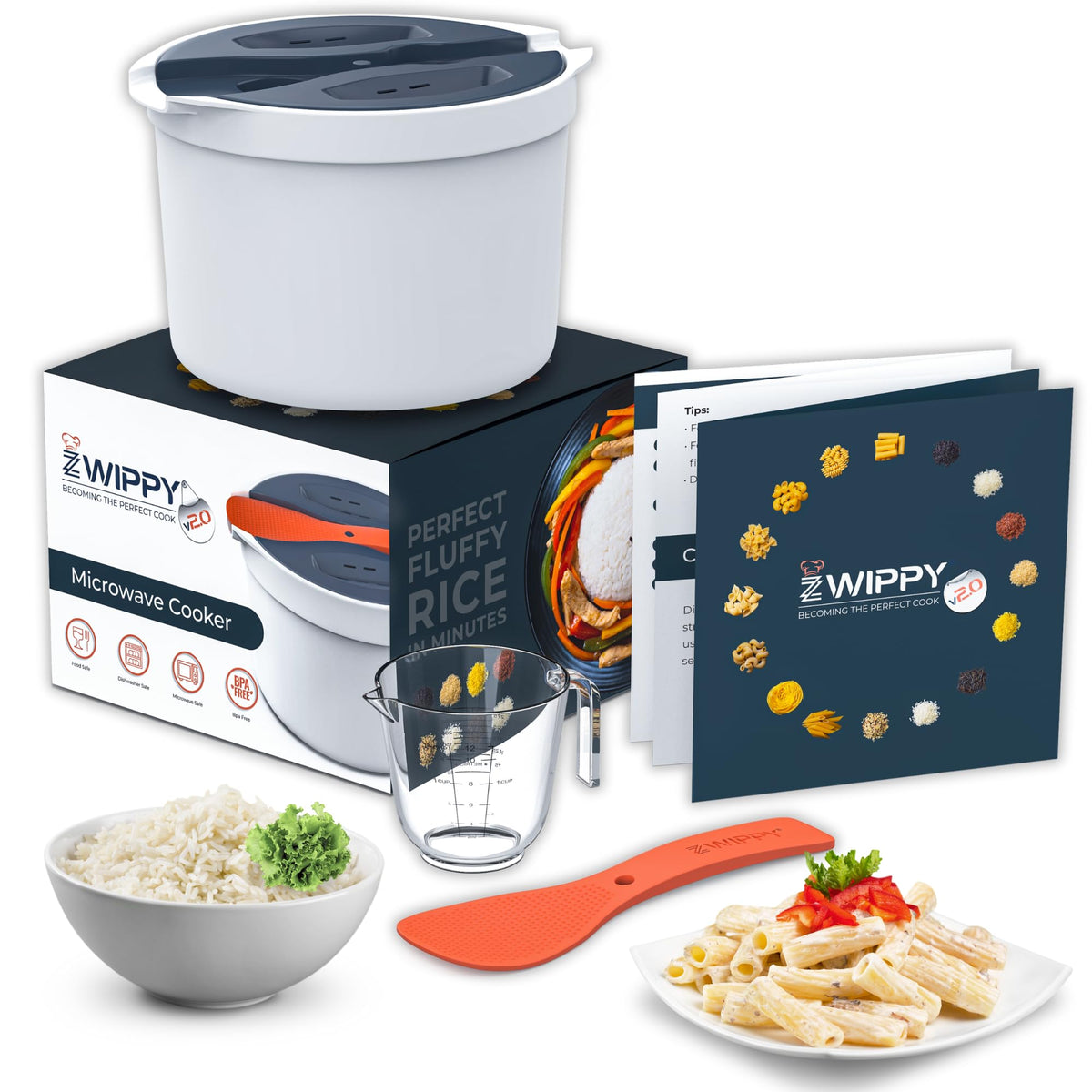 Zwippy cocedor arroz y pasta en microondas, opción rápida y práctica para comer en casa