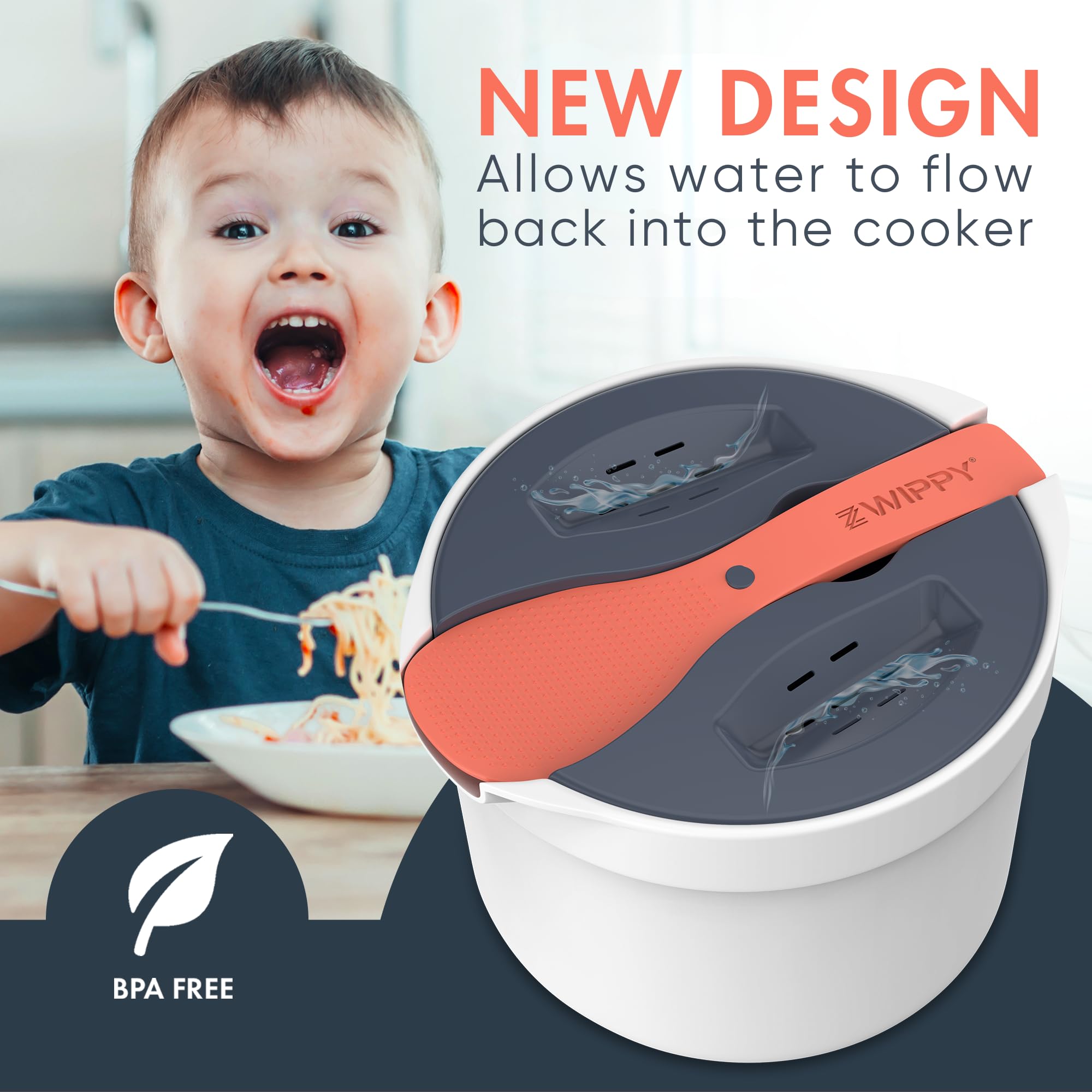 Zwippy colador incorporado para escurrir pasta y verduras