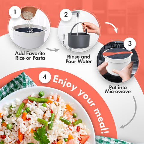 Zwippy todo en uno para cocinar y escurrir en el microondas