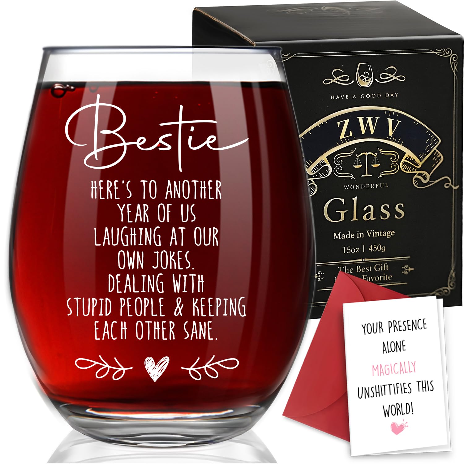 Vaso Bestie de ZWV, elegante frente a la mesa, ideal para brindar.