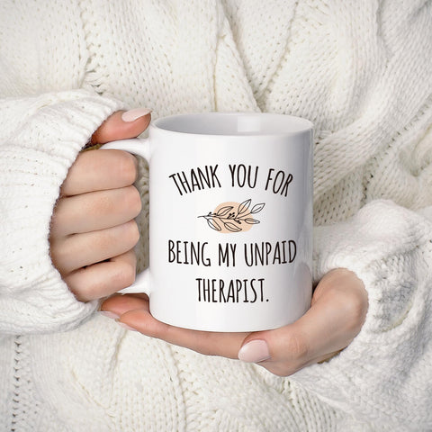 ZWV Taza gracias terapeuta, mango ergonómico, cómoda para beber durante la jornada