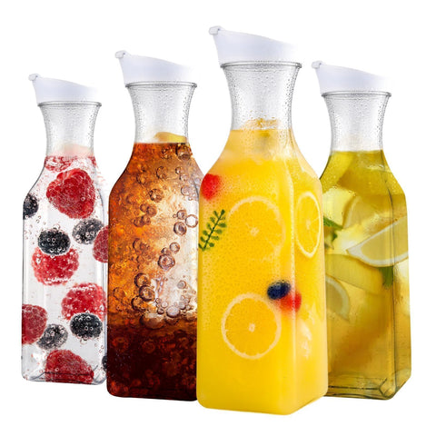 Garrafas plásticas ZWYSLFCY con tapa de 50 onzas listas para servir bebidas frías.