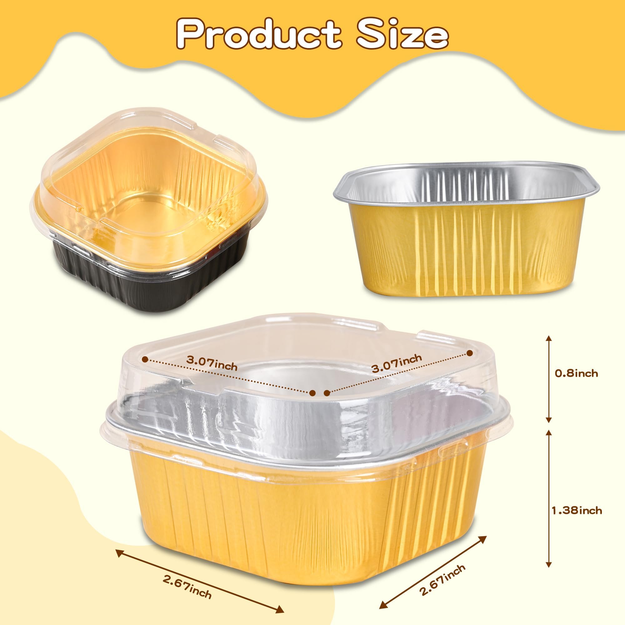 ZWYSLFCY tapas transparentes para moldes cuadrados, fácil visualización de postres