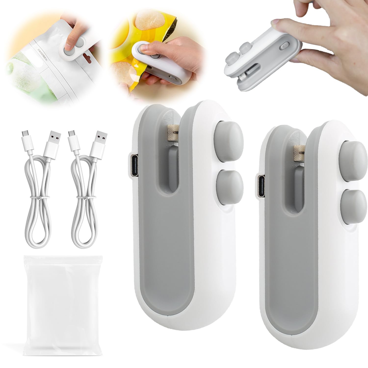 zxbaers sellador de bolsas mini USB recargable con corte limpio para mayor comodidad