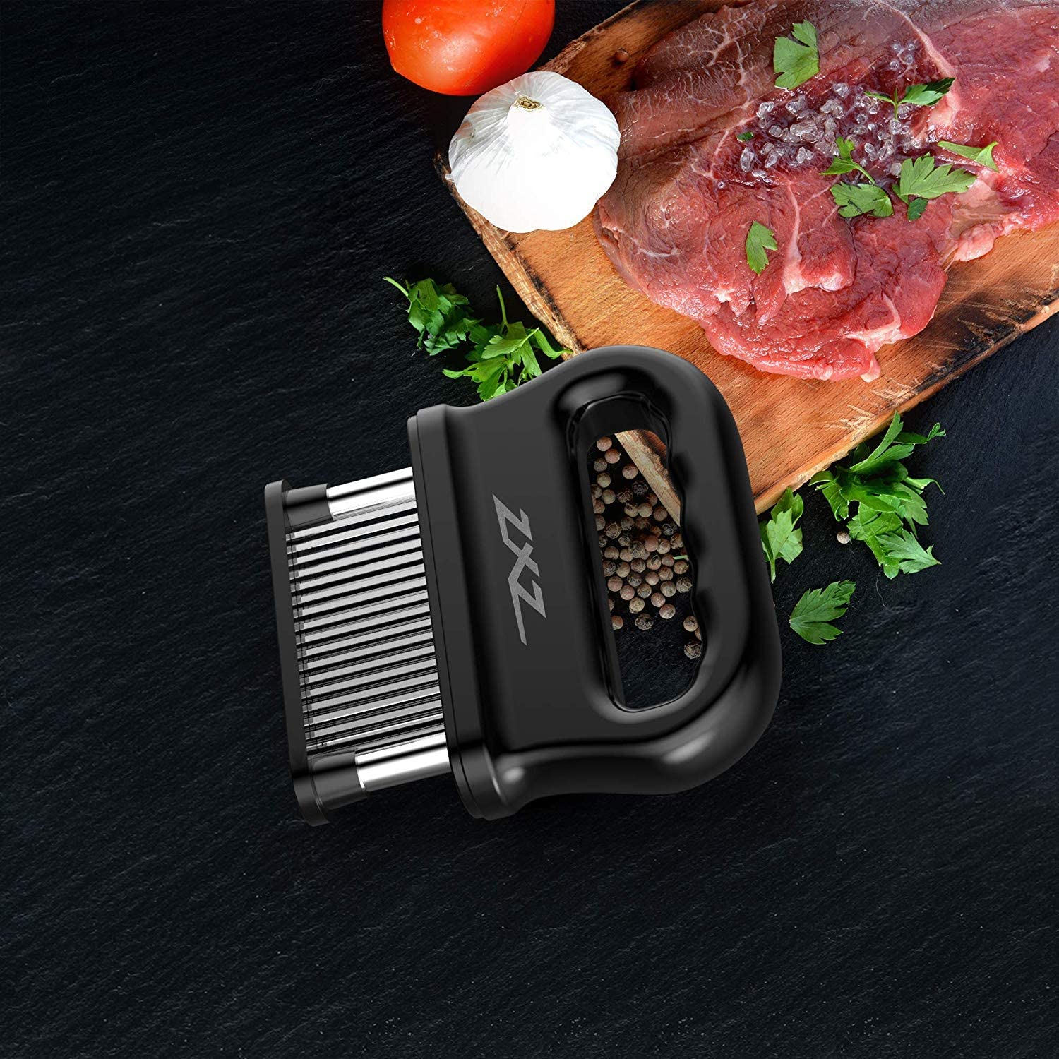 ZXZ ablandador con hoja de acero inoxidable para carnes tiernas y jugosas.