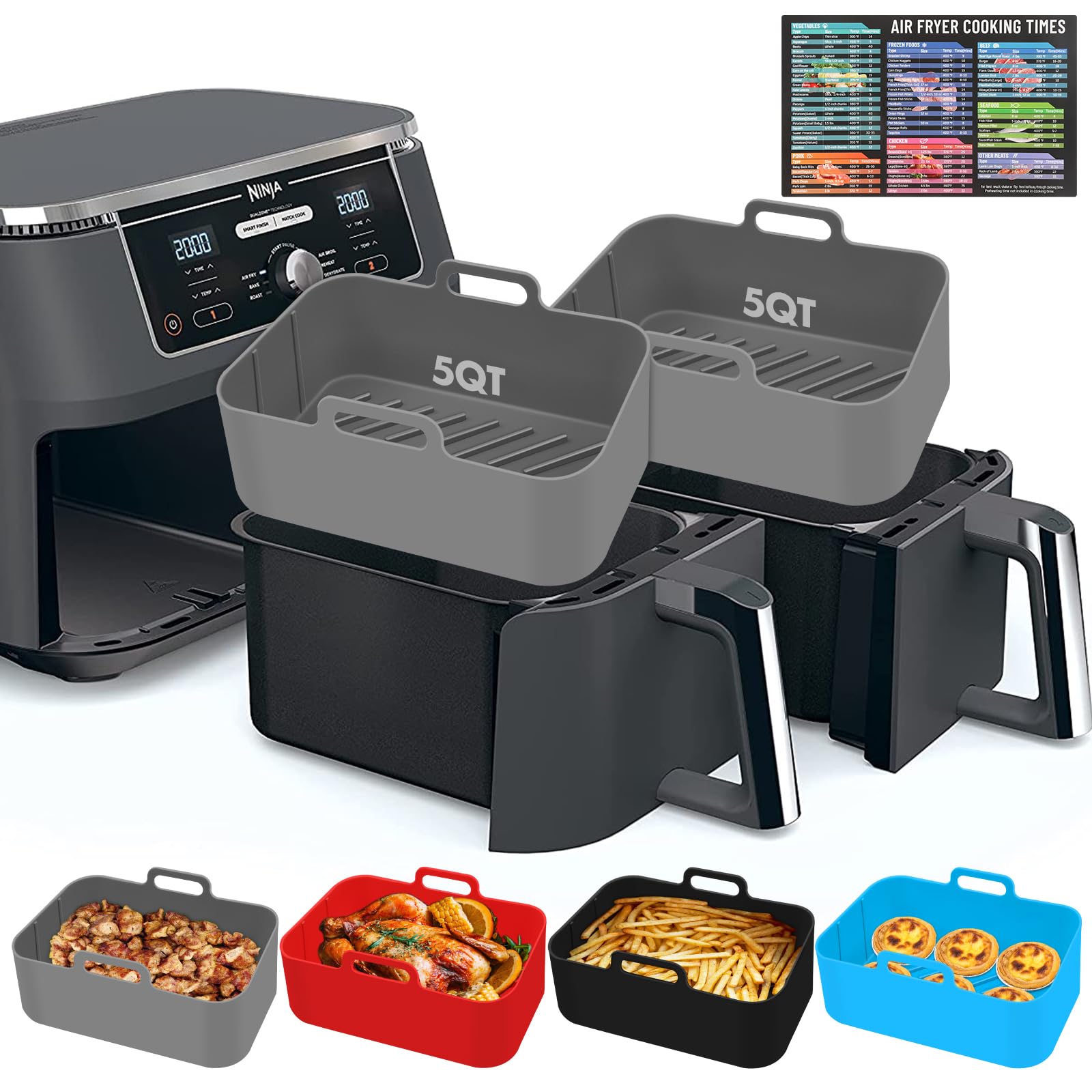 ZXZMZT forro de silicona para freidora de aire 10qt rectangular mejora cocción