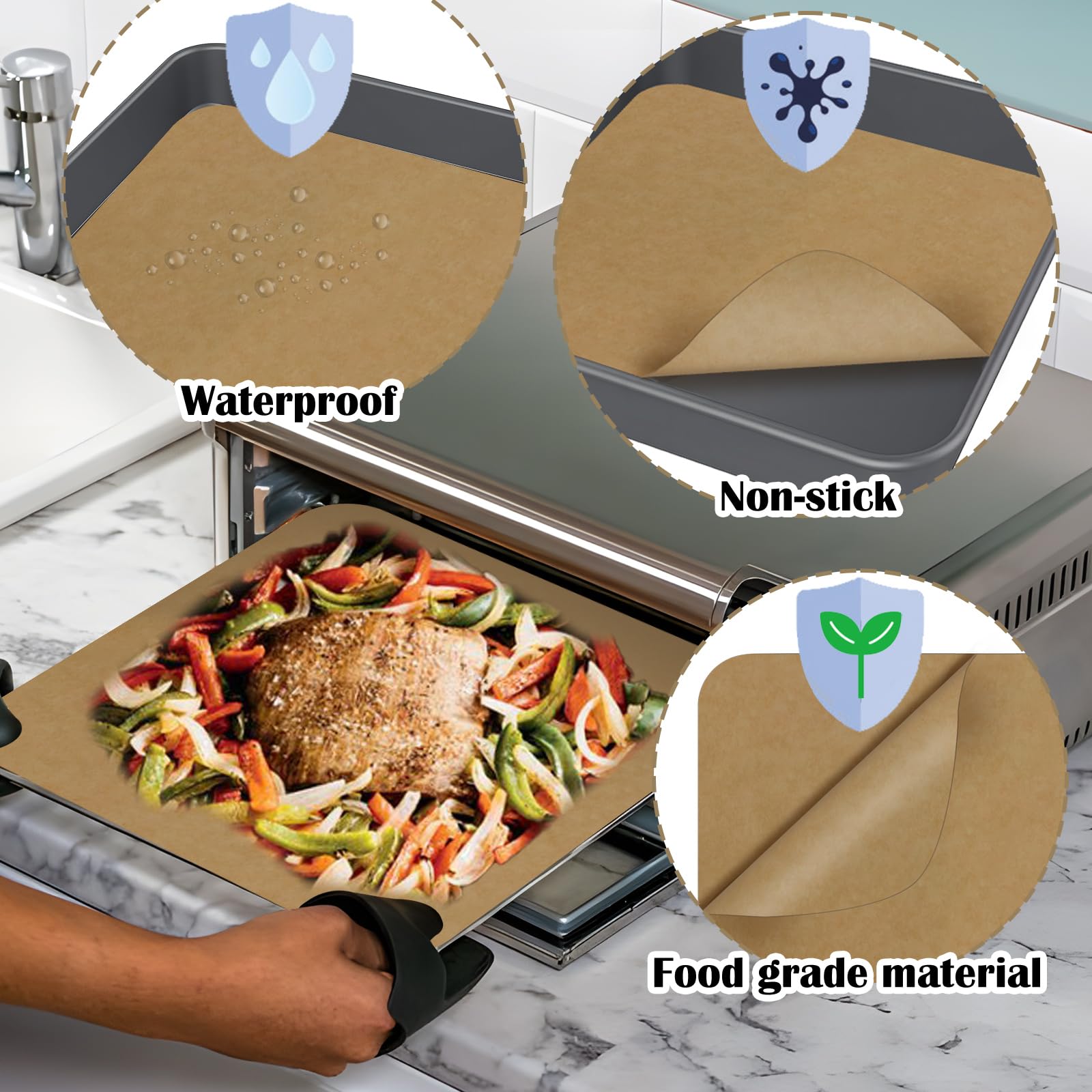 ZYP papel pergamino para horno y tostadora, resistente a altas temperaturas.