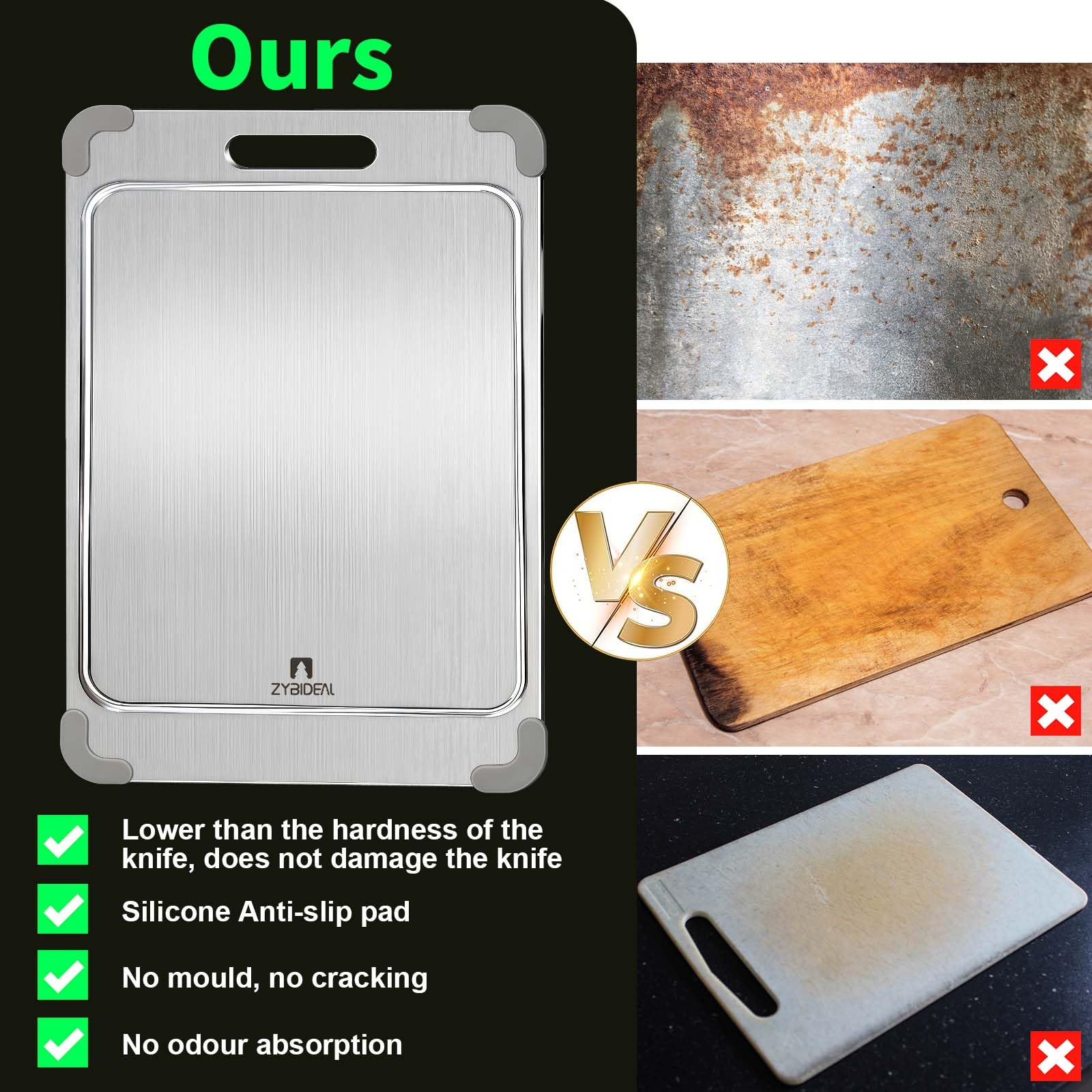 Regalo ideal de cocina ZYBIDEAL: tabla de titanio para regalar.