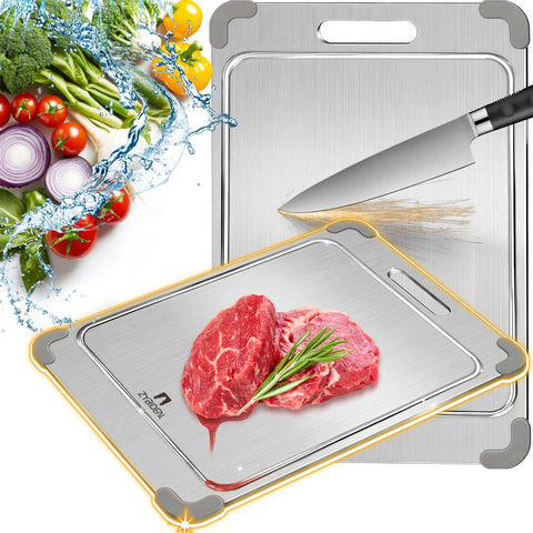 ZYBIDEAL tabla-corte-titanio-doble-lado: superficie duradera para cortar y picar