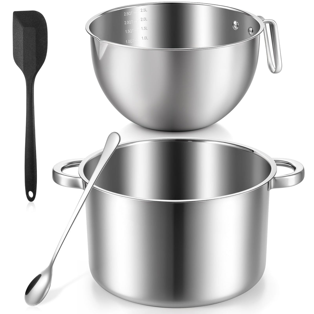 Zyghjort olla doble baño María 4000ml, calor uniforme para salsas y chocolate.