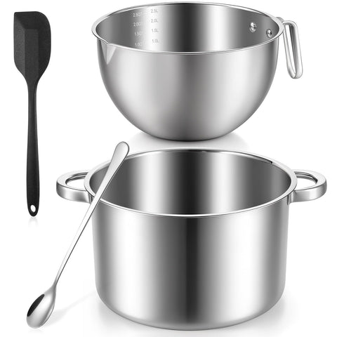 Zyghjort olla doble baño María 4000ml, calor uniforme para salsas y chocolate.