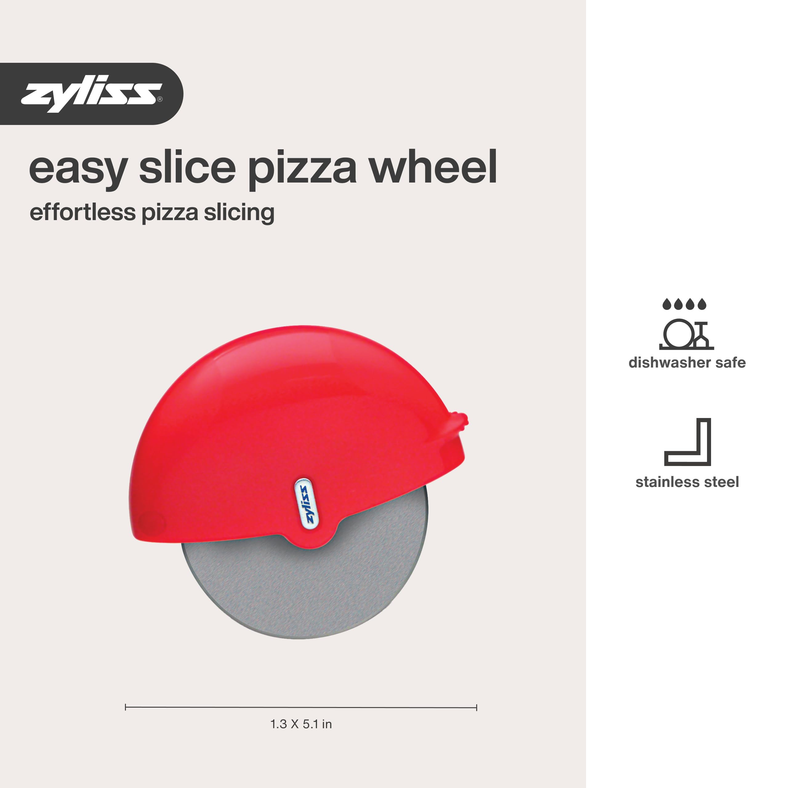 Cortador de pizza Zyliss para limpieza rápida y uso diario