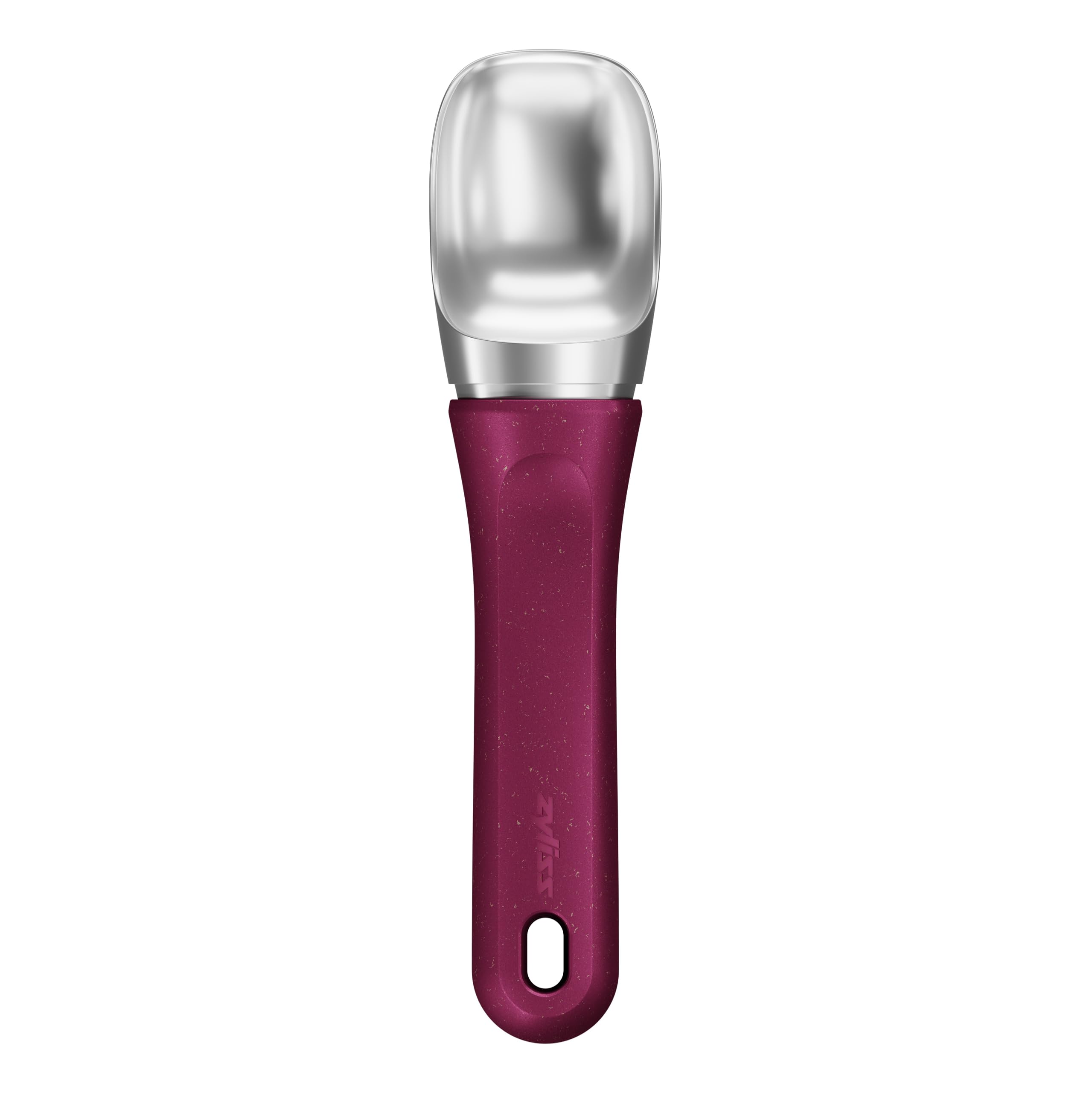 Cuchara para helado Zyliss de acero inoxidable con punta plana para porciones uniformes.