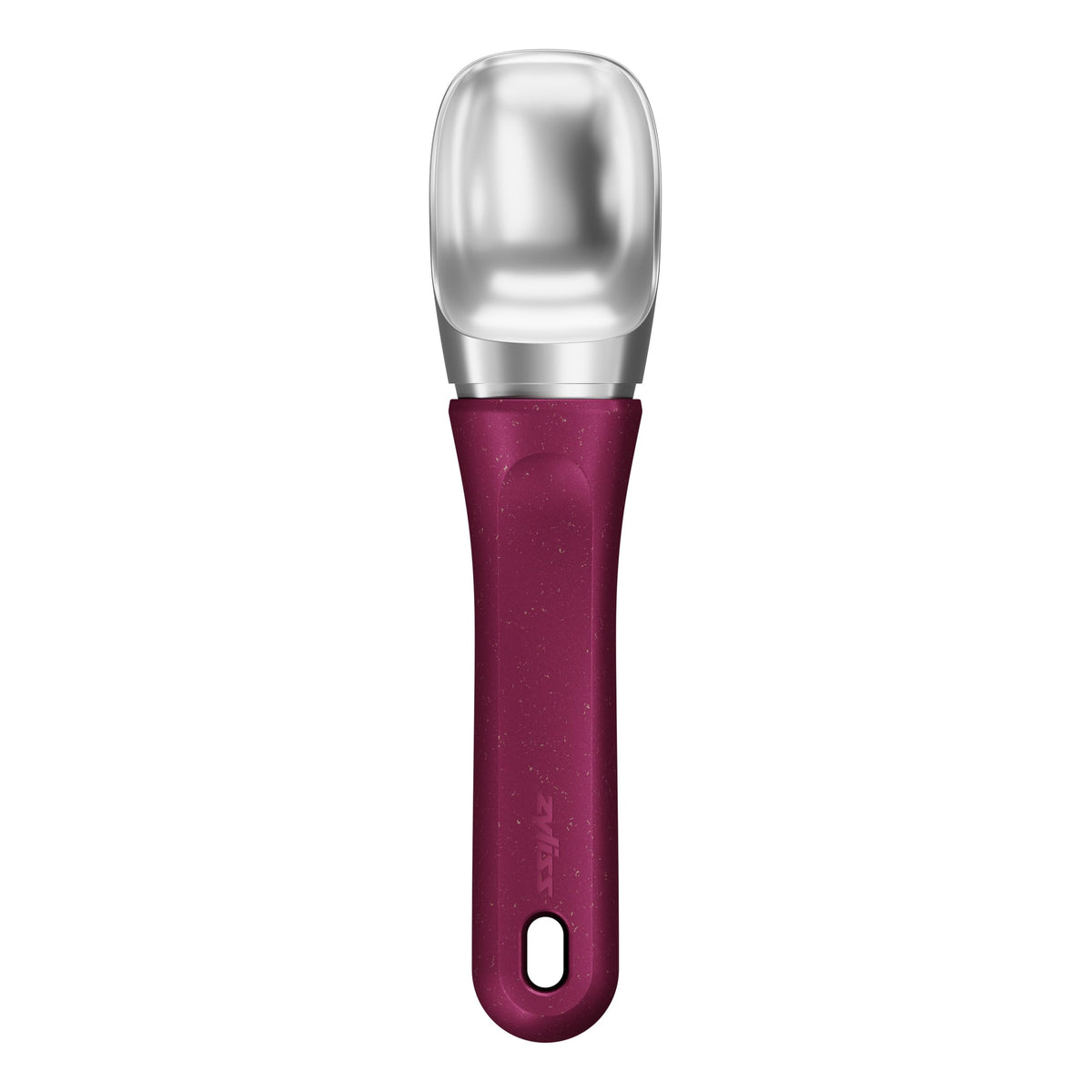 Cuchara para helado Zyliss de acero inoxidable con punta plana para porciones uniformes.