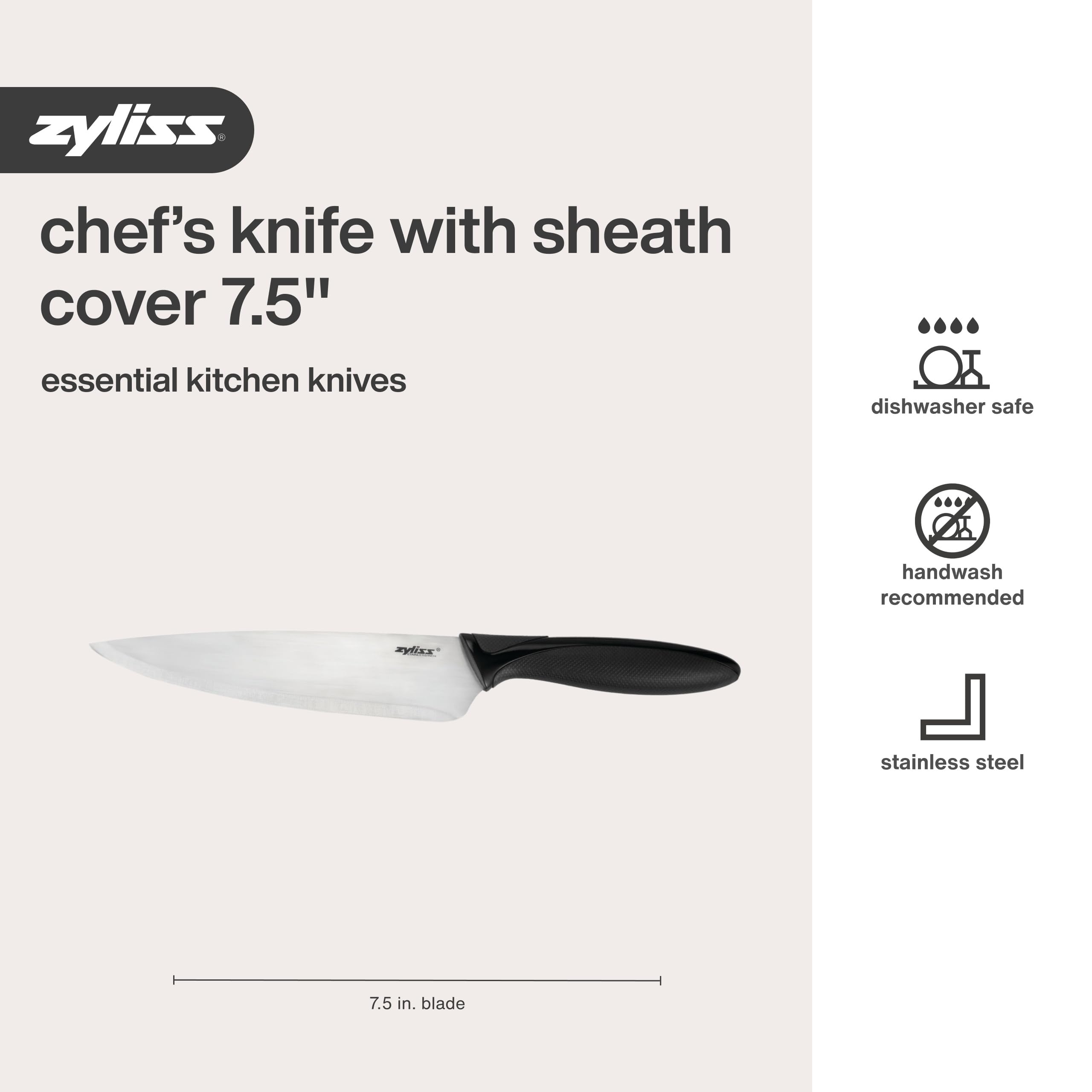 Cuchillo Zyliss Chef para carnes, cortes suaves y uniformes.