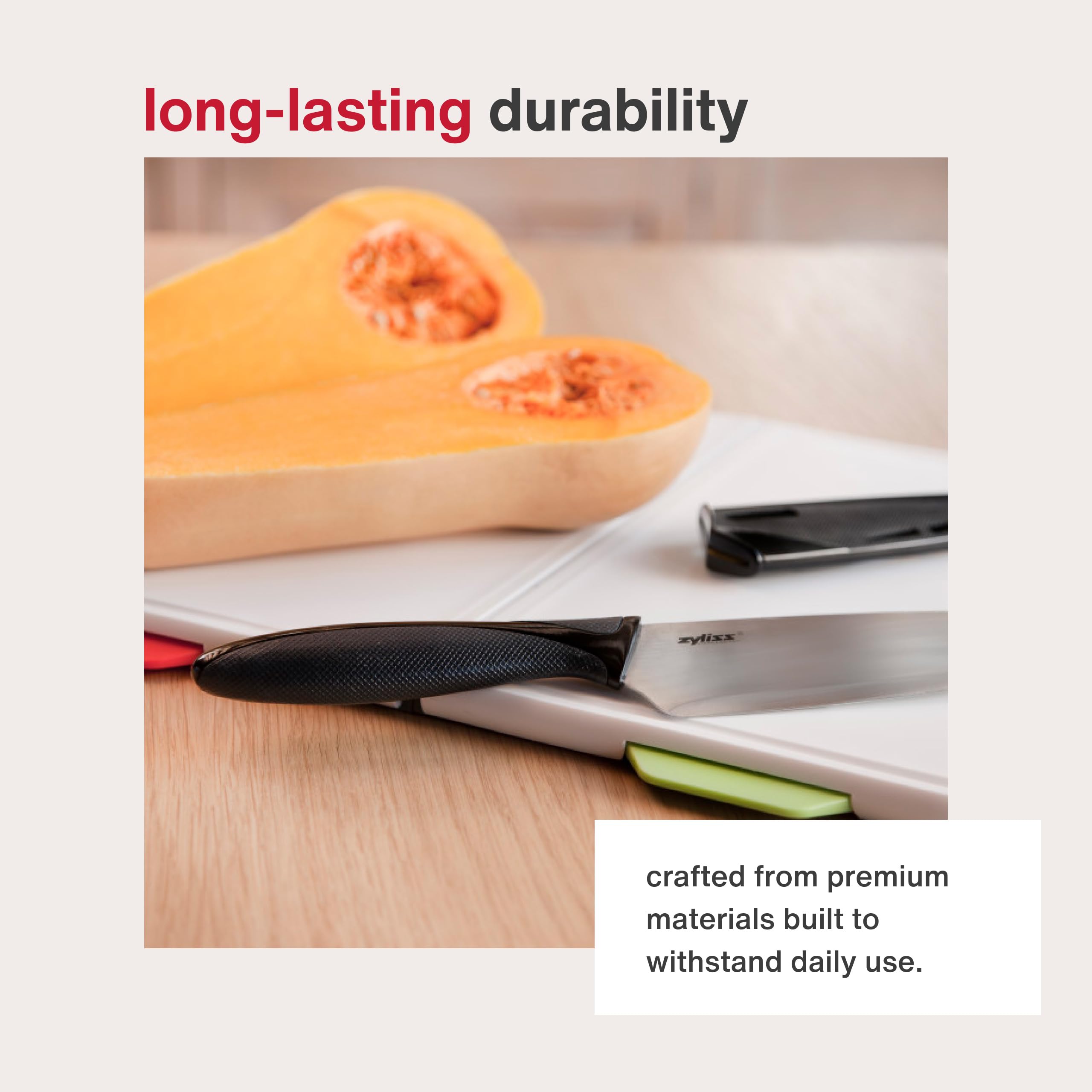 Cuchillo Zyliss Chef para verduras, preparación rápida y precisa.