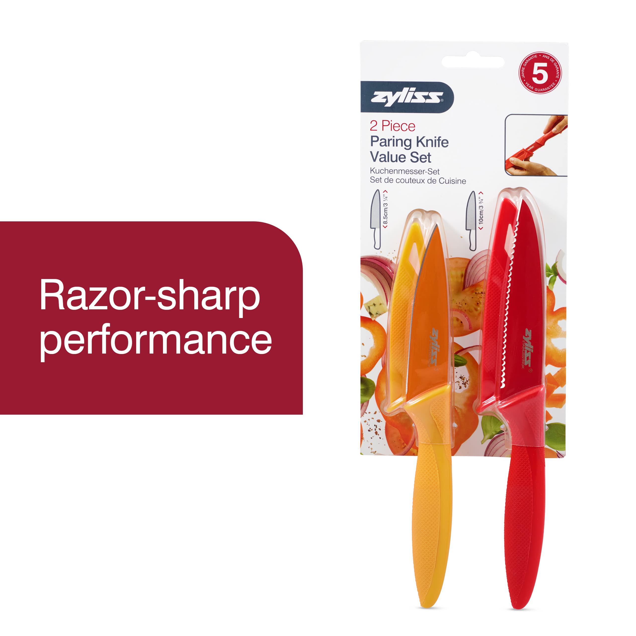 Cuchillo pelar Zyliss con mango ergonómico para mayor precisión.