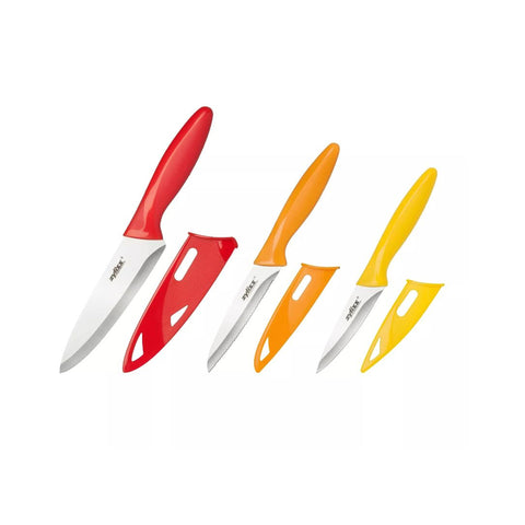 Cuchillos de utilidad Zyliss con funda para almacenamiento seguro en cajones.