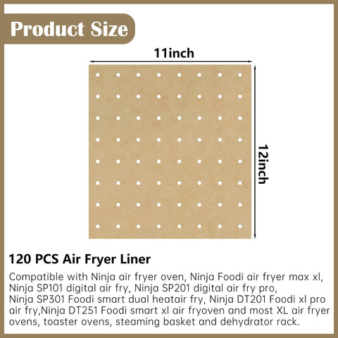 Liner ZYP perforado para freidora, mejora la circulación de vapor.