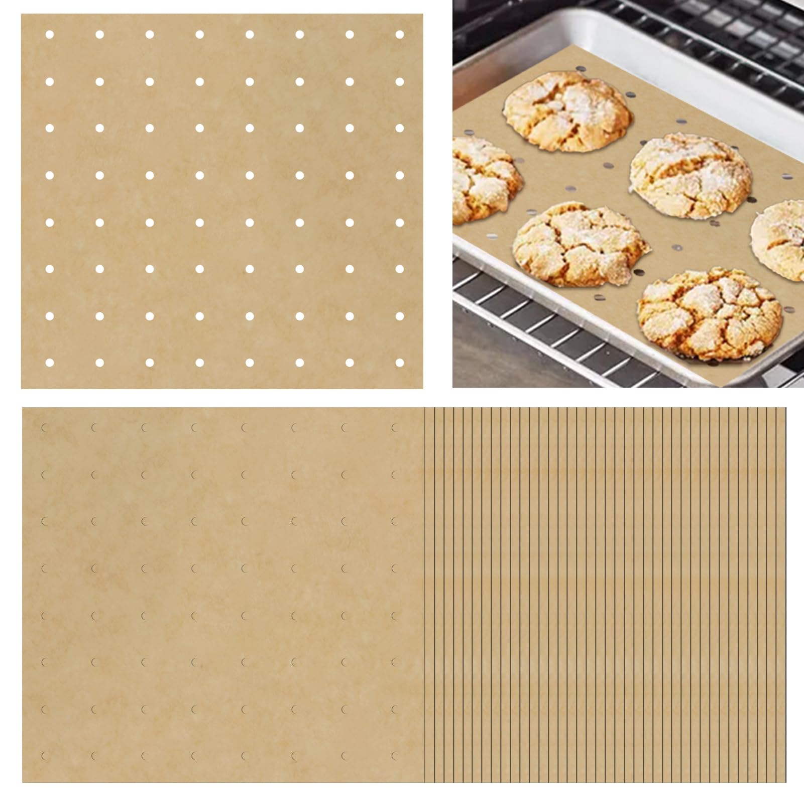 Papel antiadherente ZYP para freidora 11x12, facilita la limpieza.
