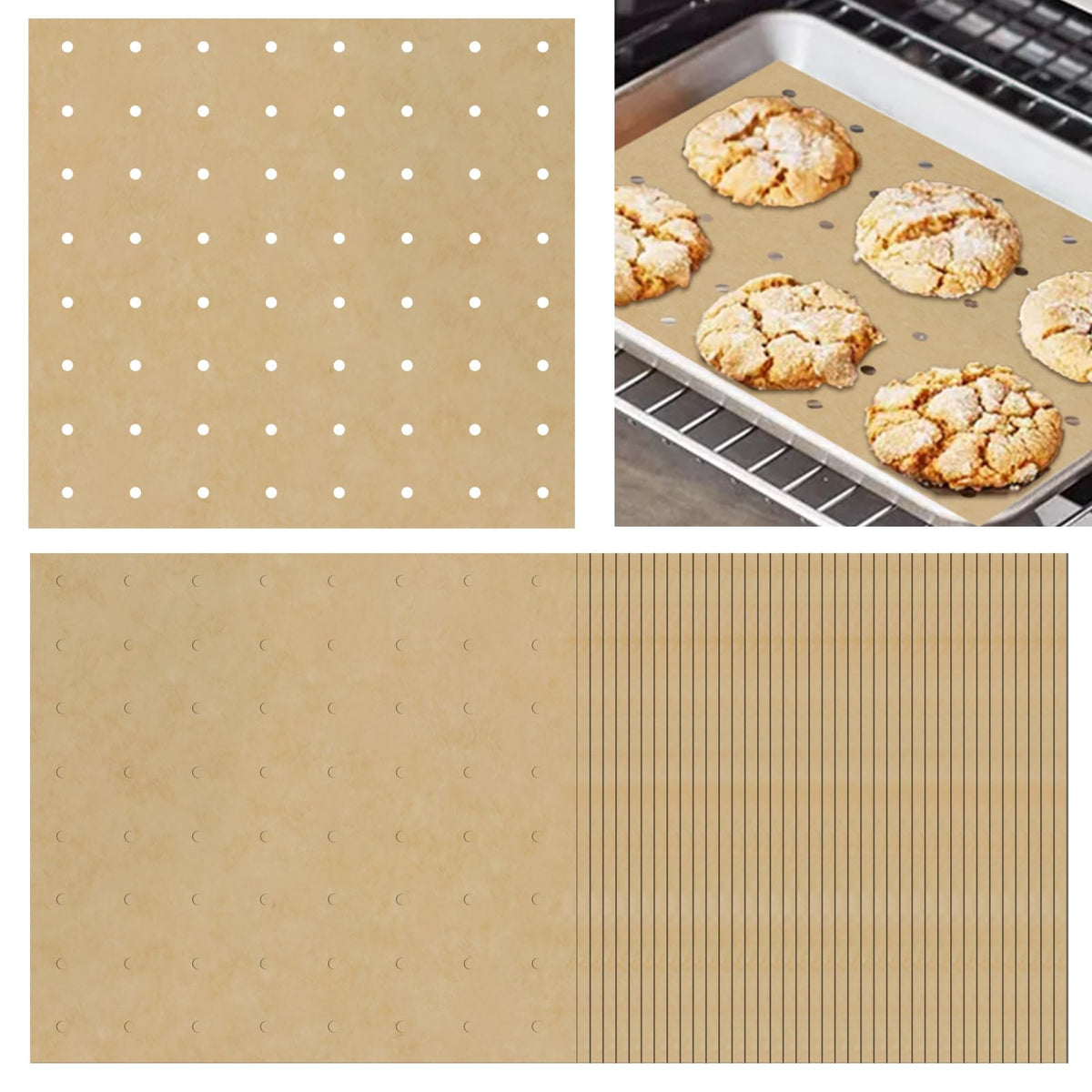 Papel antiadherente ZYP para freidora 11x12, facilita la limpieza.