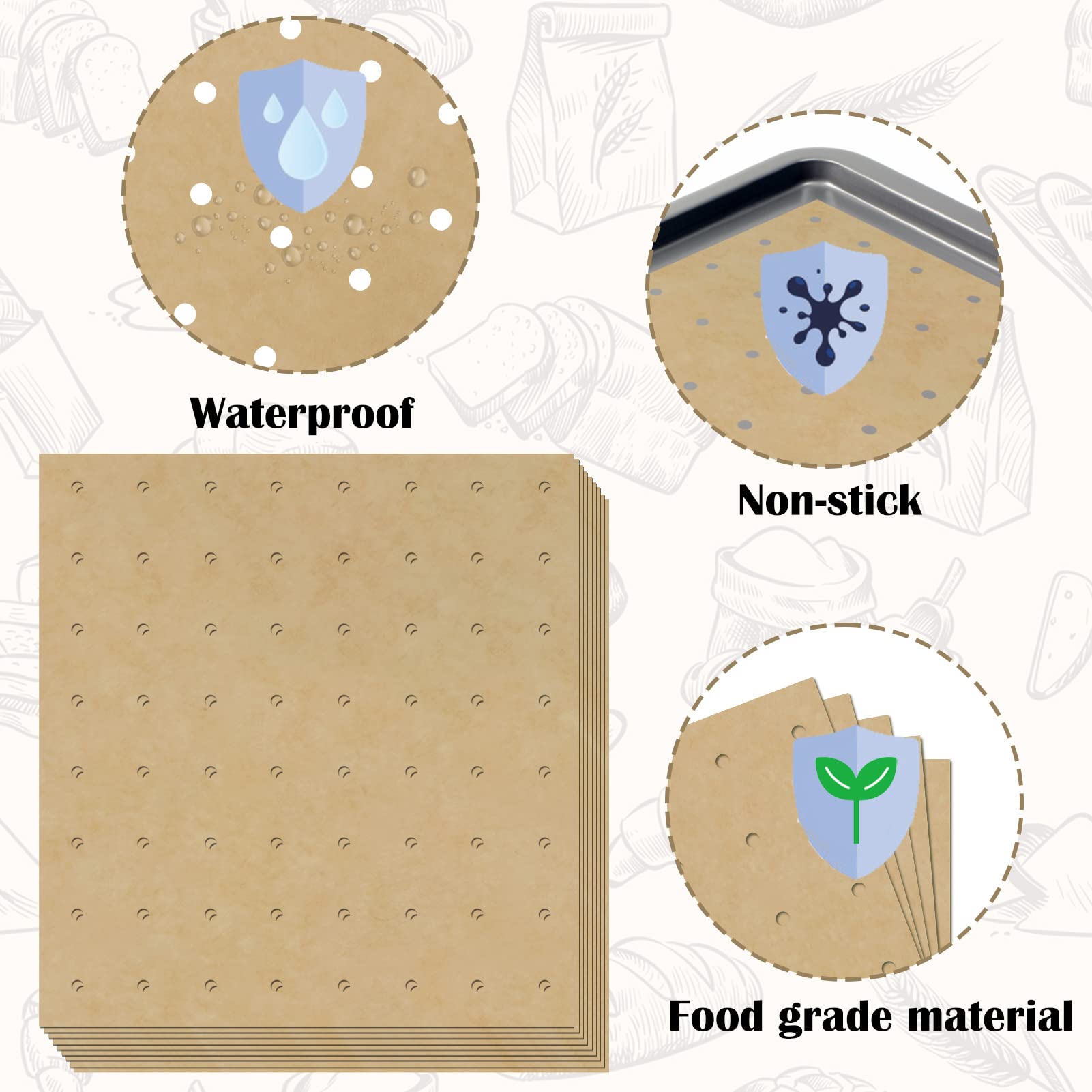 Papel para hornear ZYP sin absorción de grasa, cocina limpia y segura.