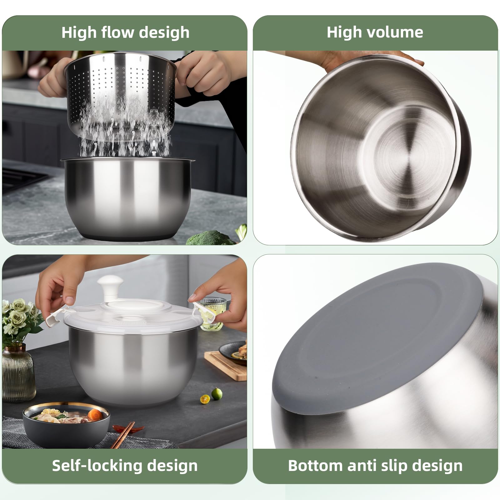 Zypilatsry materiales seguros para alimentos con plástico y acero inoxidable.