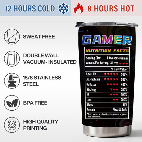 ZyraGleam Tumbler de doble pared en acero inoxidable mantiene bebidas calientes o frías
