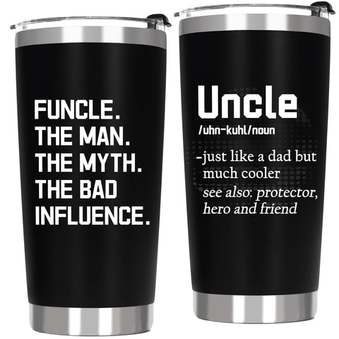 Vaso termo ZyraGleam de 20 onzas, perfecto para tío, con diseño divertido.