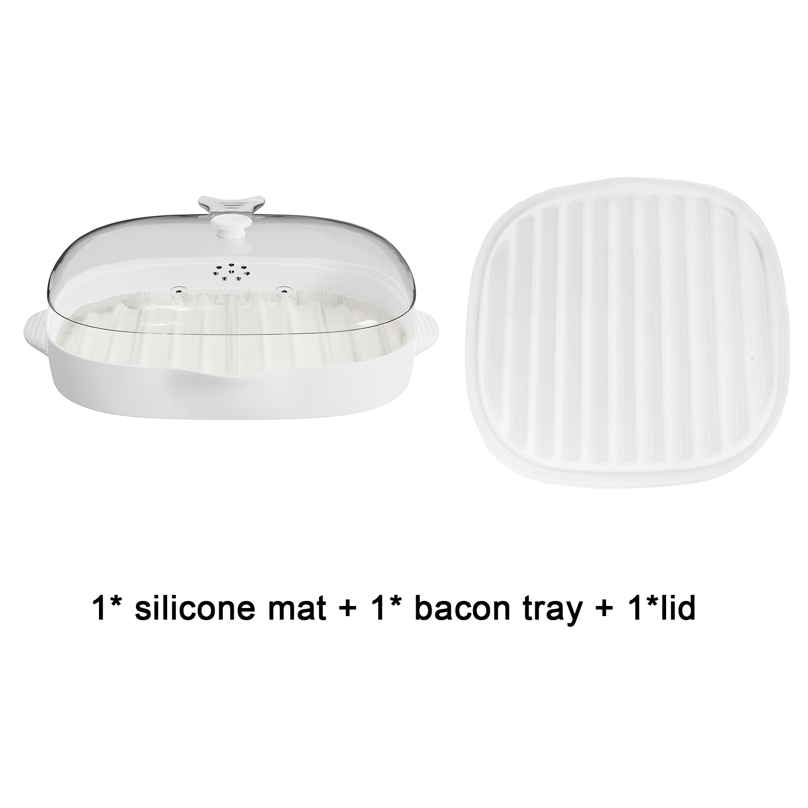 zyxgogogo tapete-silicona-bandeja-tocino: distribución uniforme del calor y grasa recogida.