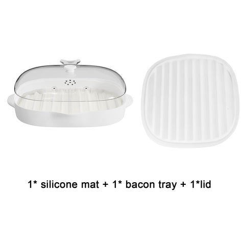 zyxgogogo tapete-silicona-bandeja-tocino: distribución uniforme del calor y grasa recogida.