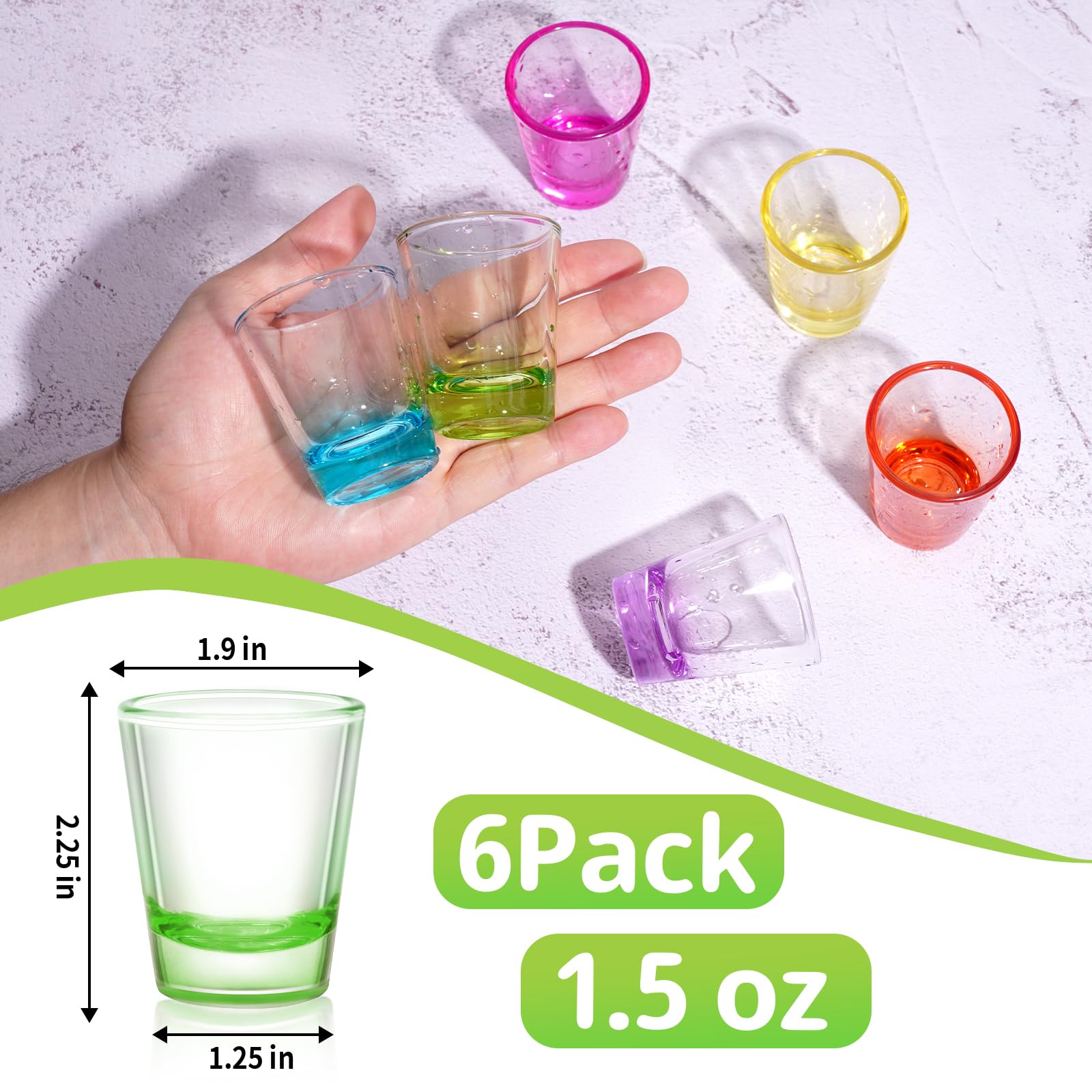 Chupitos ZZYFGH coloridos con gradiente base para diferentes bebidas.