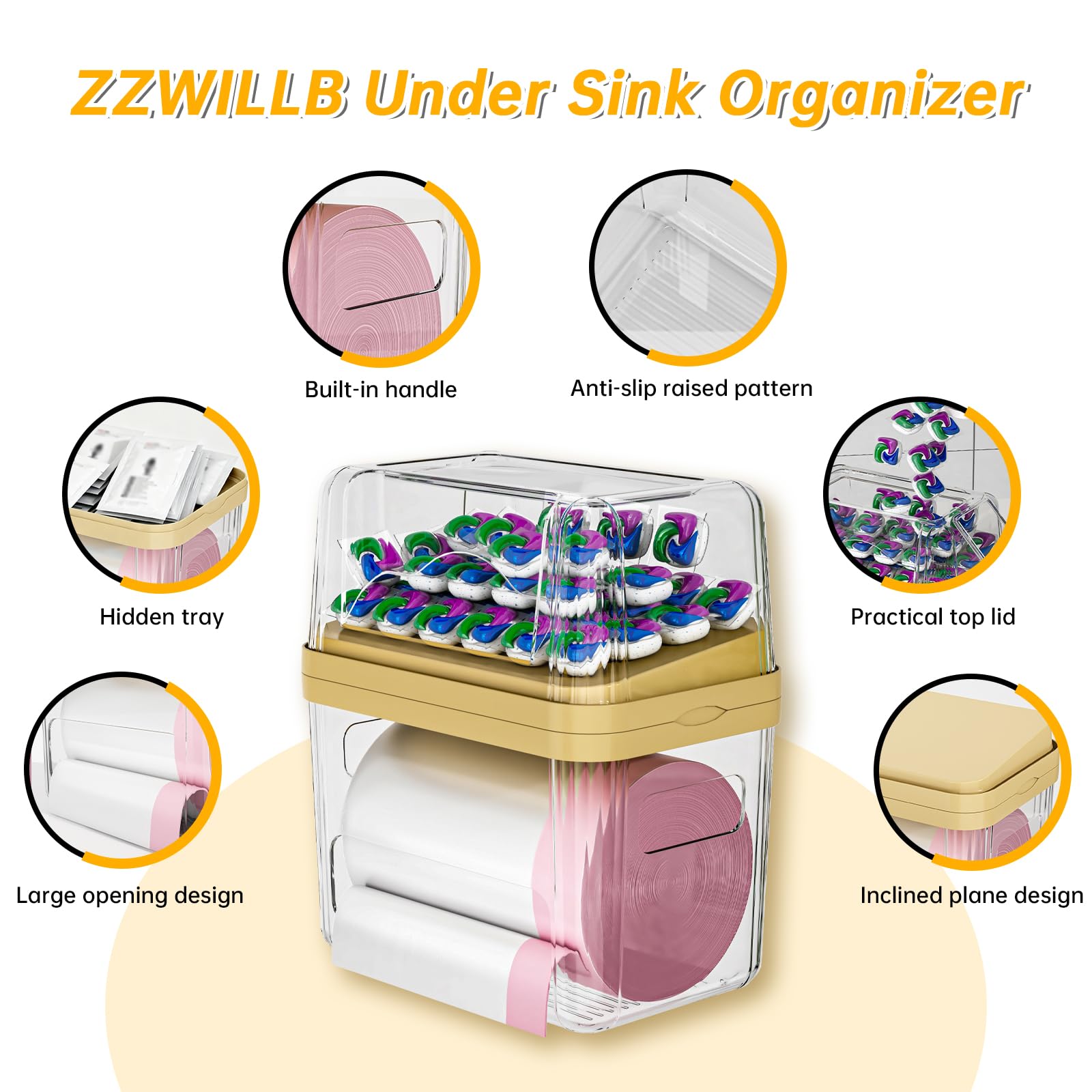 zzwillb bandejas removibles para rellenar y limpiar con facilidad
