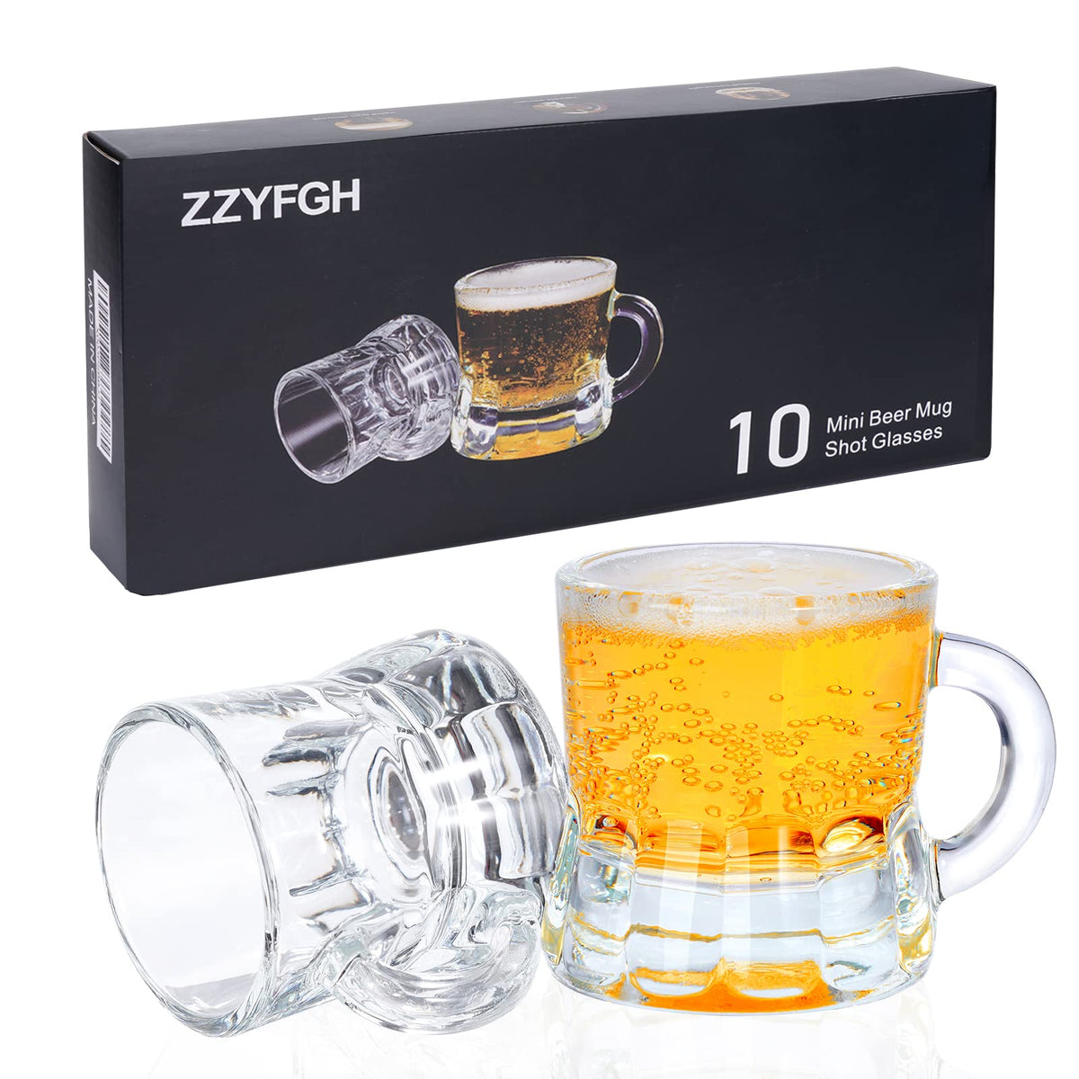 Vaso shot mini ZZYFGH con asa, 1 onza, ideal para brindar.