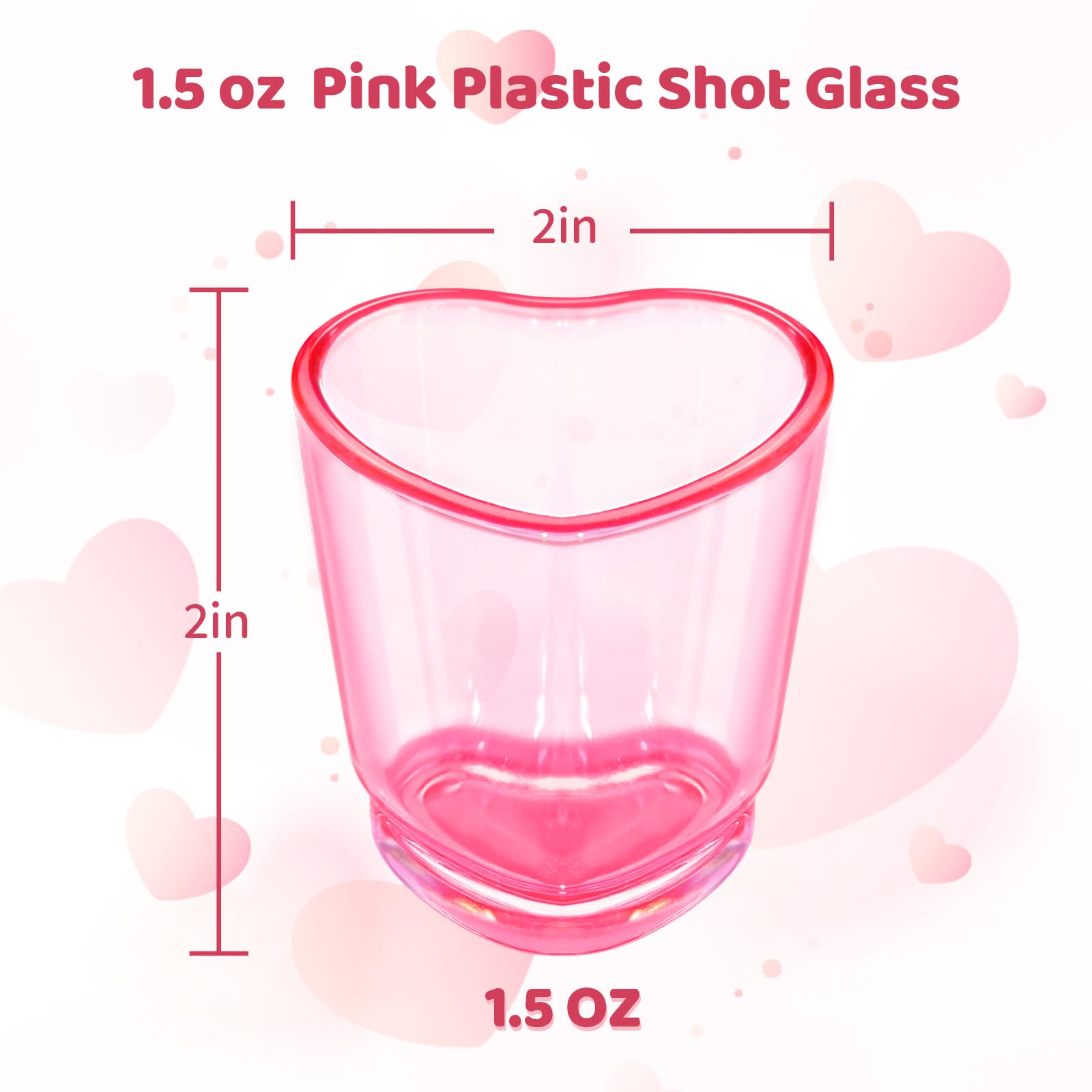 ZZYFGH shot glass corazón rosa con arcoíris, detalle colorido para fiestas